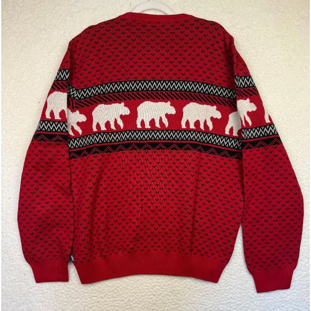 NWT Chaps Sweater Fair Isle Polar Bear All Over Design Crew Neck Pullover‎ Large